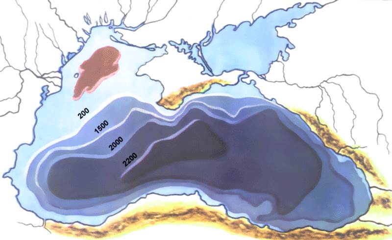 Карта рельефа черного моря