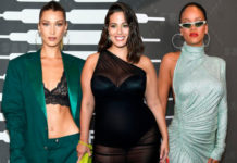 Беременная Эшли Грэм в опасном платье на презентации Рианны!