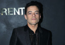 Наоми Кэмпбелл, Рами Малек и Сальма Хайек на показе Yves Saint Laurent