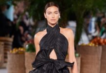 Ирина Шейк в роскошном платье закрывает показ Oscar De La Renta