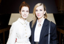 Светлана Бондарчук, Оксана Акиньшина и Мария Кожевникова на показе Алены Ахмадуллиной