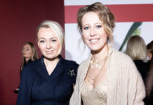 Ксения Собчак, Андрей Малахов и Яна Рудковская на вечеринке Clarins