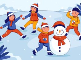 Зимний детский праздник: игры на снегу